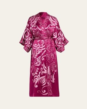 Natori Nouveau Couture Embroidered Robe - Pink