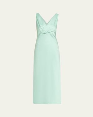 Jason Wu Sleeveless Bias-Cut Crepe Satin Maxi Dress - Green