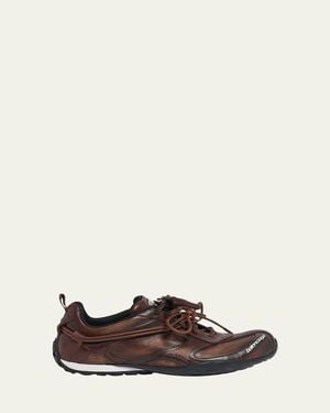 Balenciaga Radar Leather Sneakers - Brown