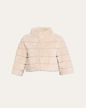 Gorski Lamb Shearling Bolero Jacket - Natural