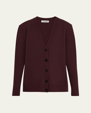 Jil Sander Button-Front Wool Cardigan - Purple
