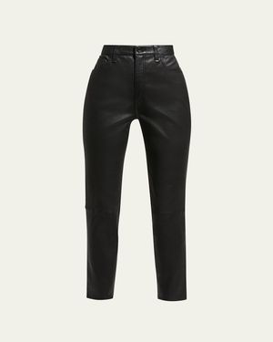Rag & Bone Nina Leather High-Rise Pants - Black