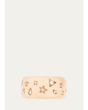 Pomellato Iconica Maxi 18K Rose Multi-Diamond Ring, Size 51 - Natural