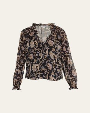 Veronica Beard Hickory Paisley Blouse - Black
