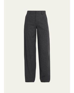 Vince Micro Houndstooth Wide-Leg Pants - Blue