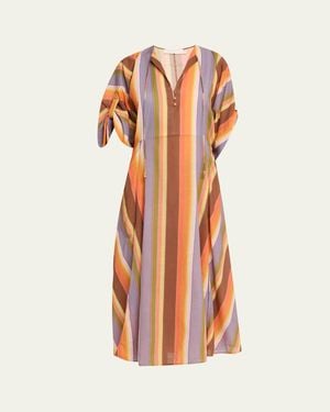 Zimmermann Solstice Tunic Midi Dress - Orange