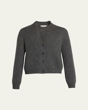 The Row Poynta Cashmere V-Neck Cardigan - Gray