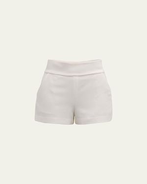 Alice + Olivia Donald High-Waist Shorts - White