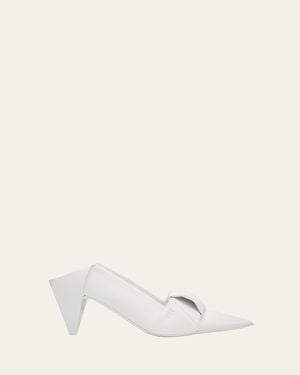Loewe 70Mm Origami Folded Leather Mule Pumps - Natural