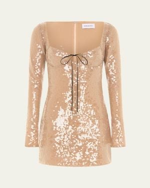 16Arlington Franca Sequined Mini Dress - Natural