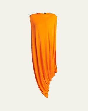 Tom Ford Asymmetric Draped Tunic Top - Orange