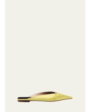Tom Ford Julianna Satin Pointed-Toe Flats - Natural