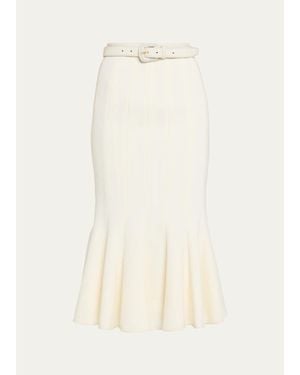 Sergio Hudson Stretch Crepe Midi Tulip Skirt - White