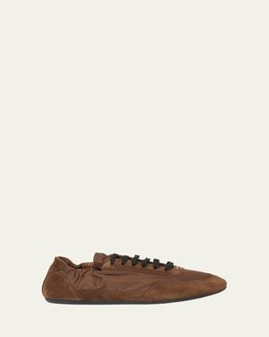 Prada Collapse Low-Top Suede Sneakers - Brown