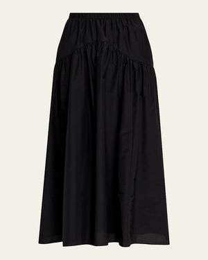 Theory Poplin Circle Skirt - Black