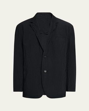 IM MEN Polyester Shrink Dye Sport Coat - Blue