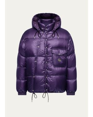 Moncler Karakorum Hooded Short Down Jacket - Purple