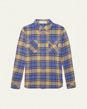 God's True Cashmere Dune Tartan Sport Shirt - Blue