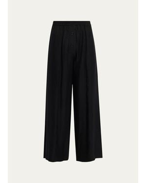 Kiki de Montparnasse Say My Name Silk Boxer Lounge Pants - Black