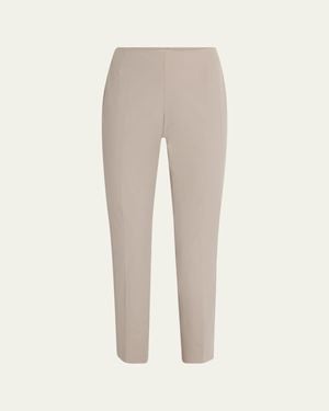 Lafayette 148 New York Stanton Cropped Techno Stretch Twill Pants - Natural