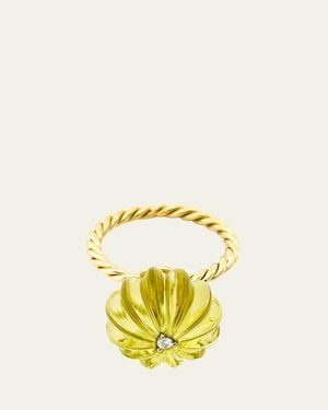 Haute Victoire Saturn Lime Citrine Diamond Ring - Yellow