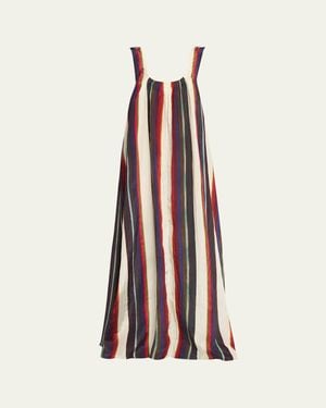 Christopher John Rogers Morris Stripe Sleeveless Maxi Dress - White