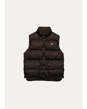 Prada Flap-Pocket Quilted Vest - Black
