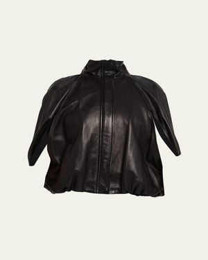 Jonathan Simkhai Jada Nappa Leather Cape Jacket - Black