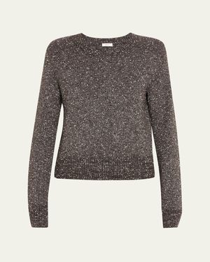 A.L.C. Zoe Crewneck Bouclé Tweed Sweater - Gray