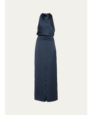 Ramy Brook Charmayne Sleeveless Slit Cowl Gown - Blue