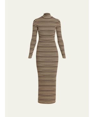 Nanushka Mirell Striped Knit Midi Dress - Natural