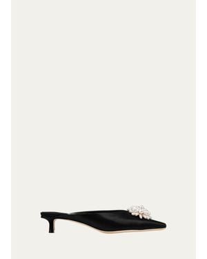 Jimmy Choo 35Mm Ines Pearly Satin Mules - White