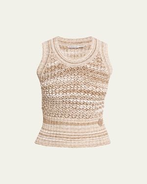 Moncler Striped Tank Top - Natural