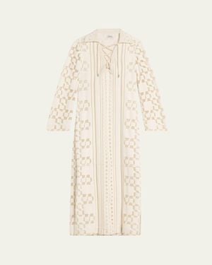 Jonathan Simkhai Wiliama Lace-Up Maxi Dress - Natural