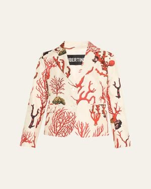 Libertine Venetian Coral Single-Breasted Short Jacket - Pink