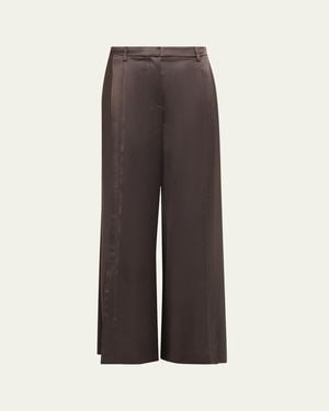 Twp Taite Satin Wide-Leg Pants - Brown