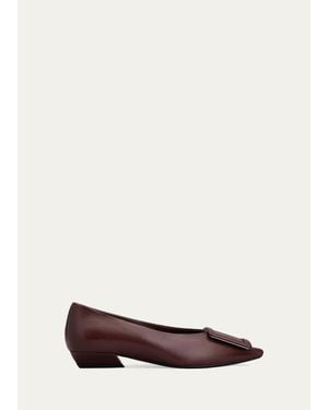 Roger Vivier Belle Vivier 25Mm Leather Ballerina Flats - White