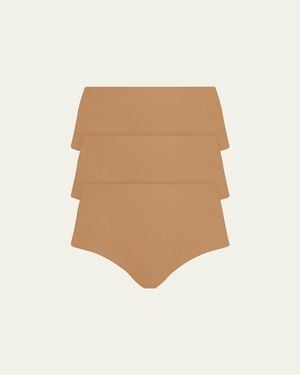 Commando Classic High-Rise Microfiber Bikini Briefs, Pack Of 3 - Natural