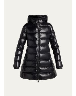 Moncler Courcelles Hooded Mid-Length Down Jacket - Black