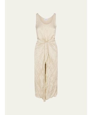 Anemos The D. K. Crinkle Wrap Midi Dress - Natural