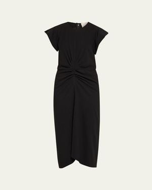 Isabel Marant Terena Gathered Waist Midi Dress - Black