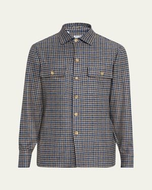 Cesare Attolini Plaid Cashmere Jacket - Gray