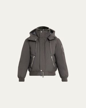 Mackage Iker-Z 2-In-1 Down Bomber With Removable Shearling Bib - Gray