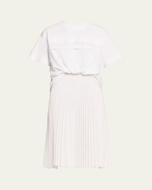3.1 Phillip Lim French-Tuck T-Shirt Combo Dress - White