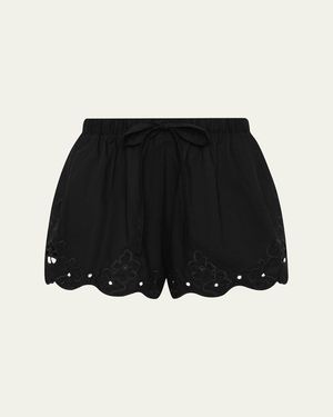 SIR. Klara Embroidered Mini Shorts - Black