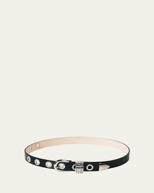 DEHANCHE Hollyhock Rivet Leather Belt - Natural