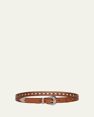 Etro Openwork Leather Belt - Brown