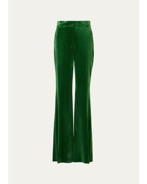 Akris Florine Corduroy Wide-Leg Pants - Green
