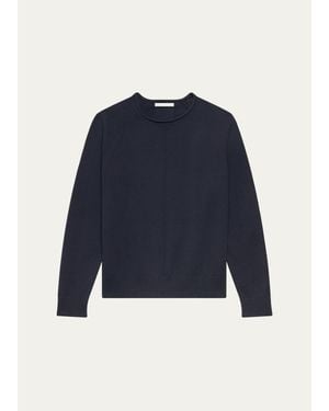 Helmut Lang Cotton Raw-Edge Crewneck Sweater - Blue