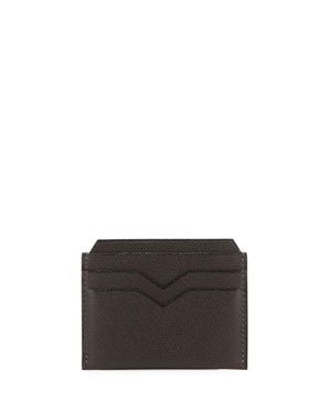 Valextra Leather Credit Card Case - Black